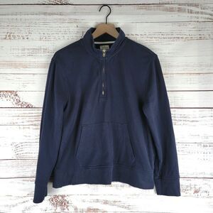 J. Crew Vintage Fleece Womens Size M 1/2 Zip Pullover Sweatshirt Blue AE248